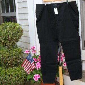 NEW Liza Luxe Black Gusseted Elastic Sides Pull On Stretch Ankle Pants Sz 4X